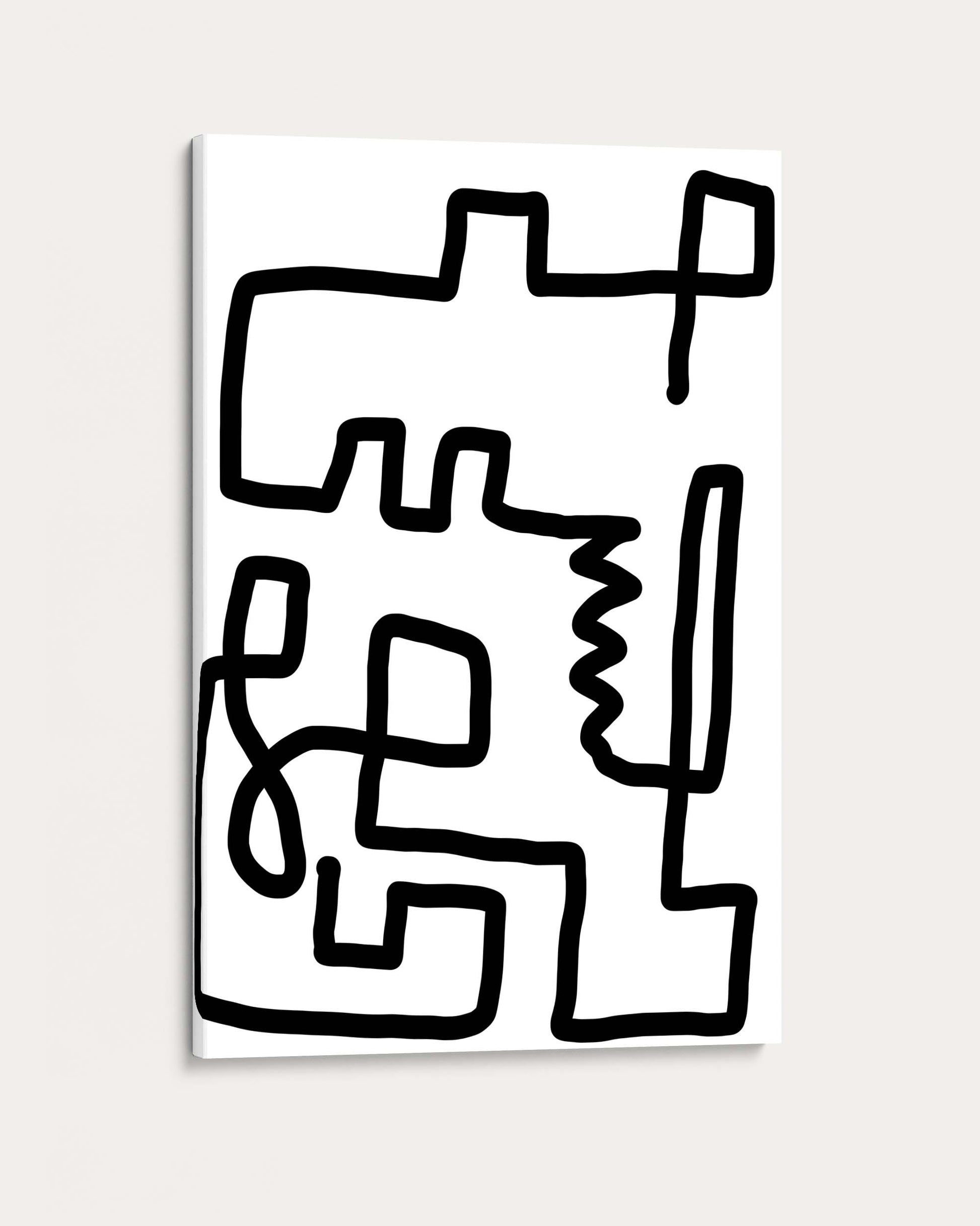 Abstract black line art on a white background