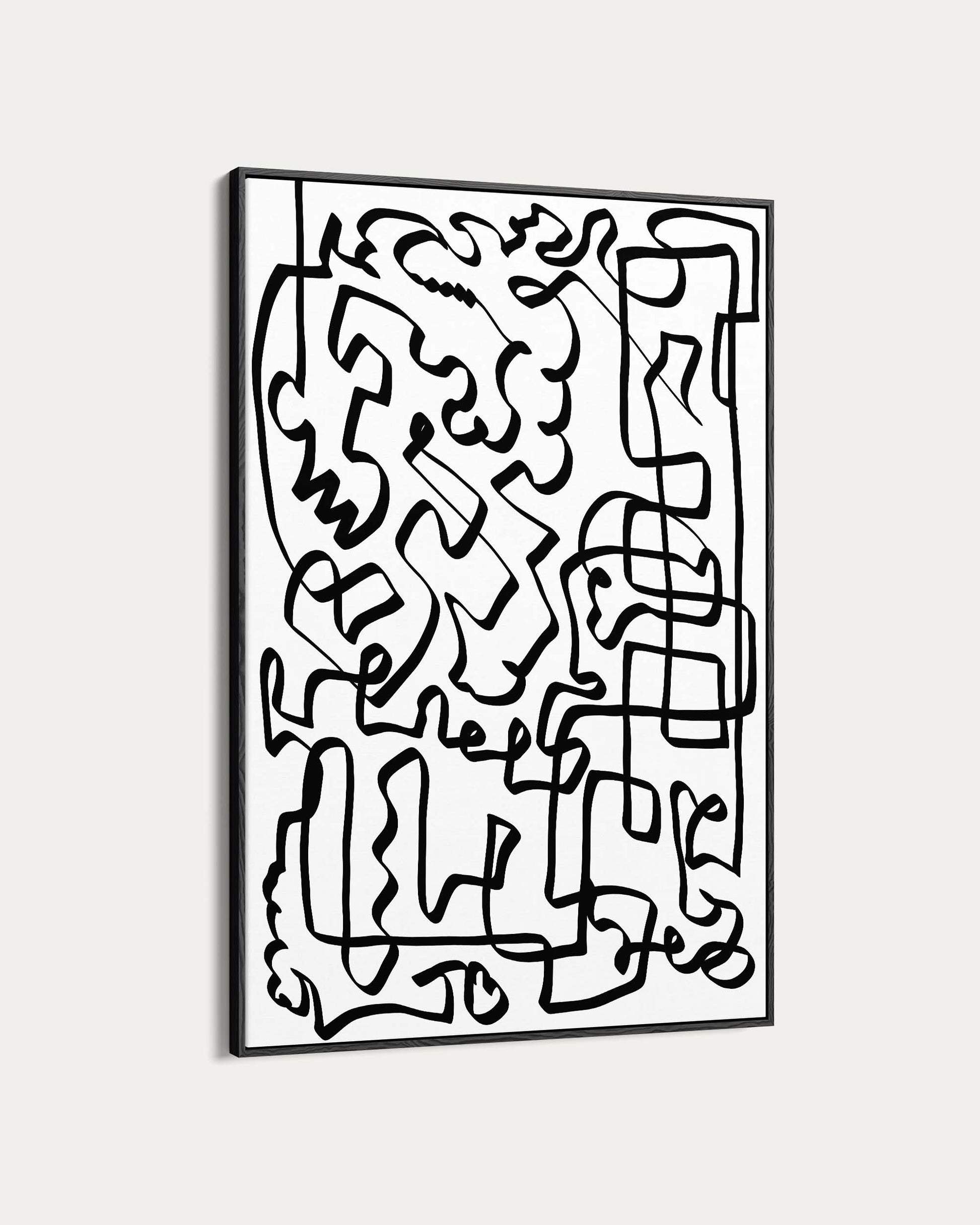 Abstract black line art on a white background