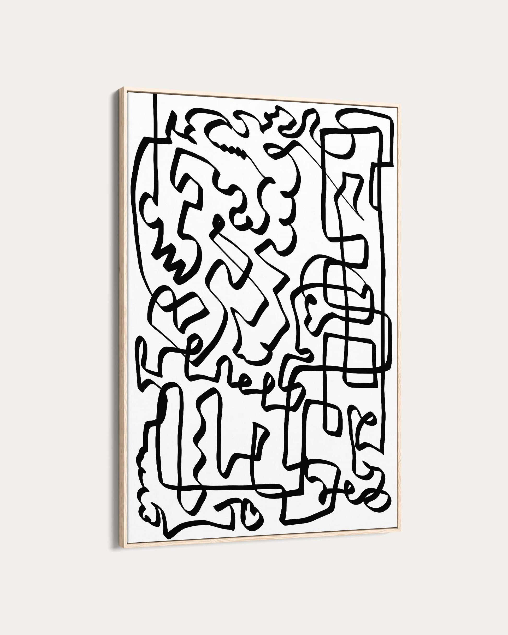 Abstract black line art on a white background