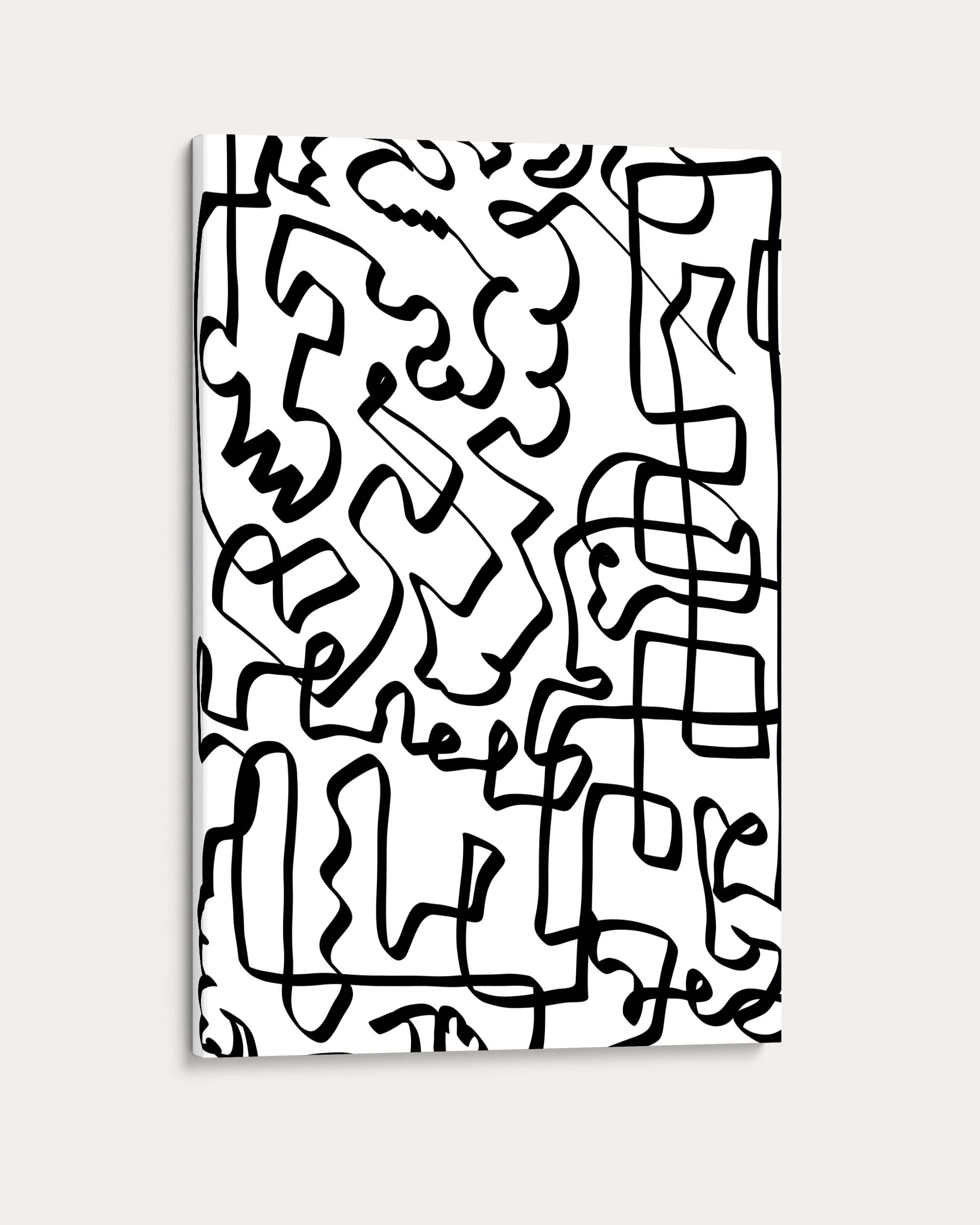 Abstract black line art on a white background
