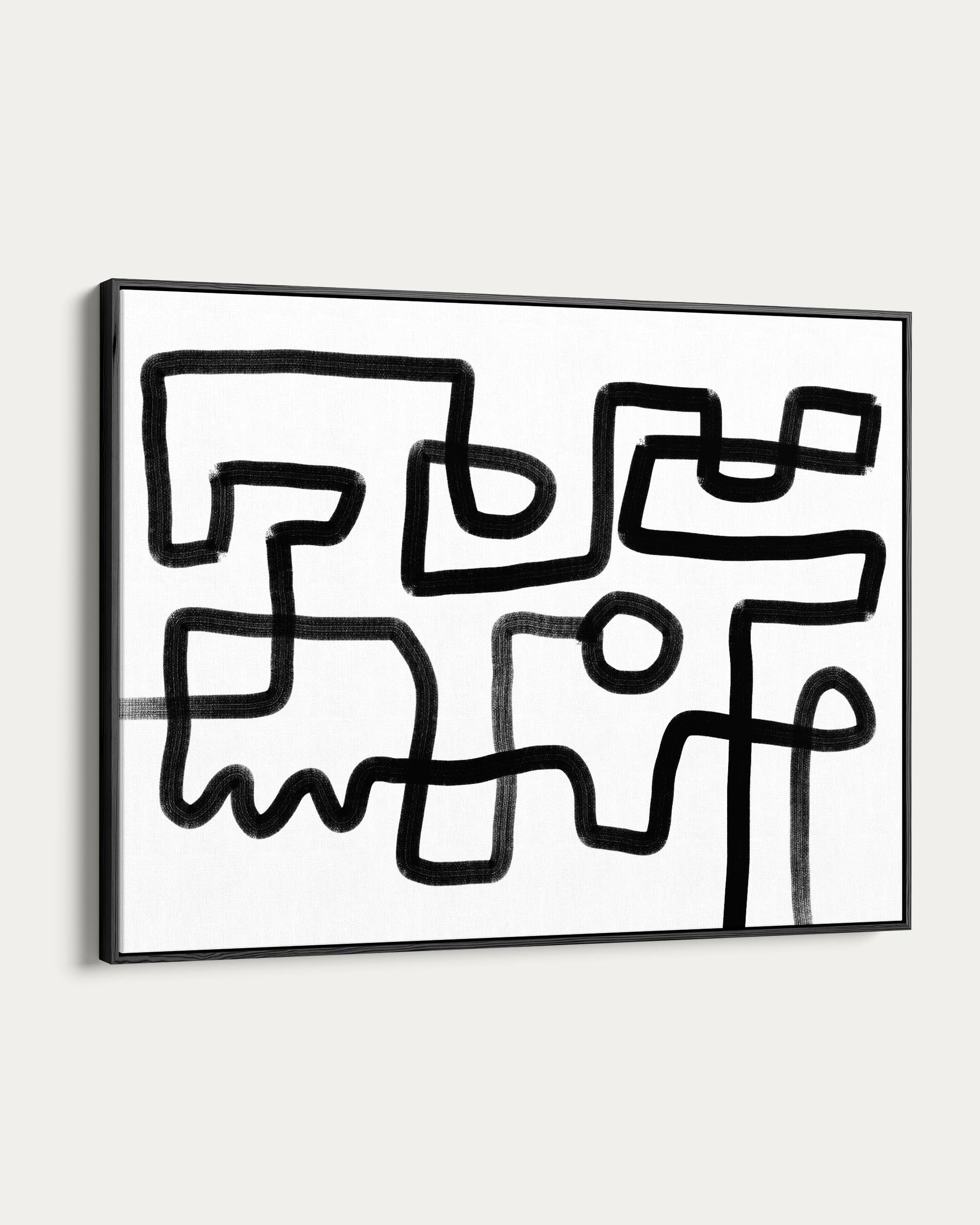 Abstract black line art on a white background