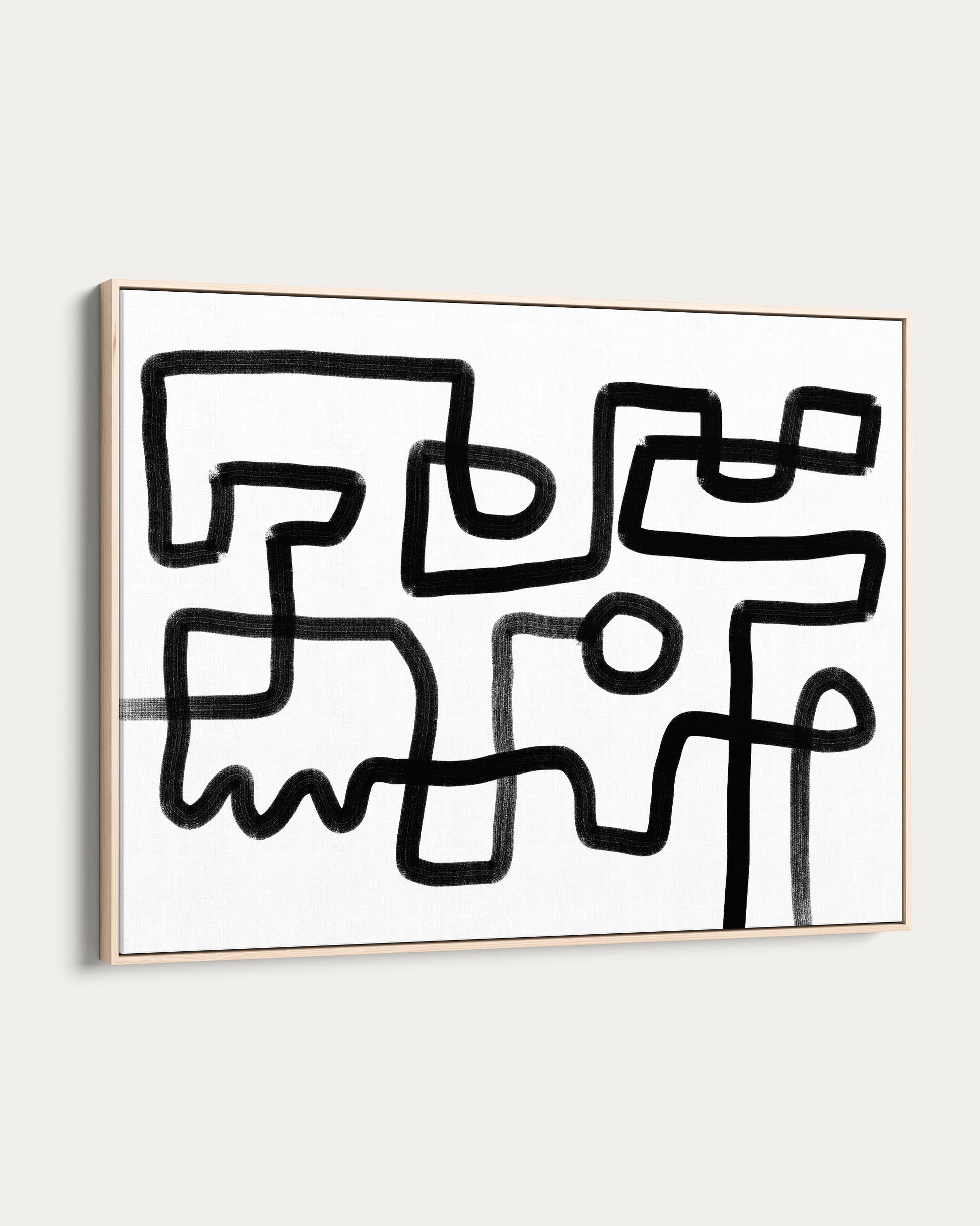 Abstract black line art on a white background