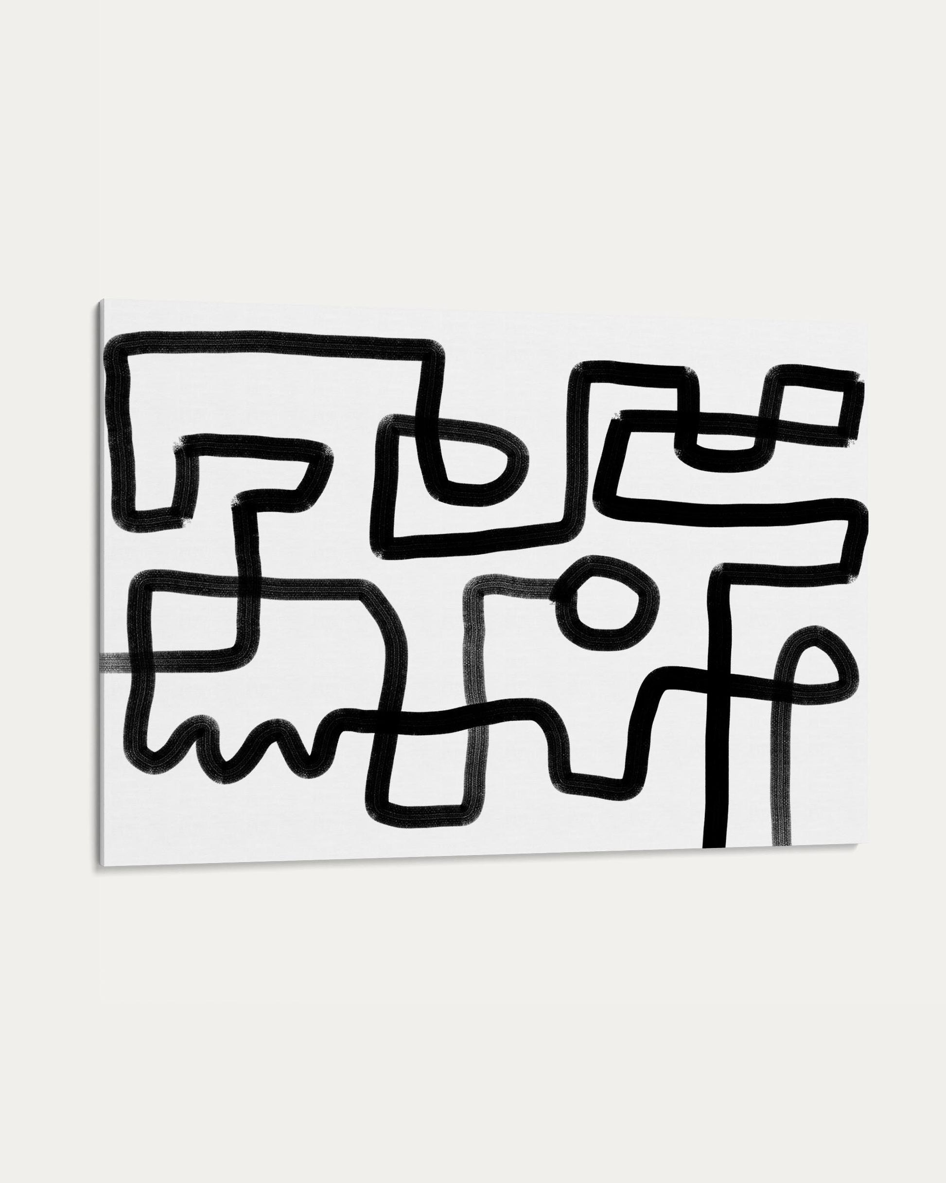 Abstract black line art on a white background