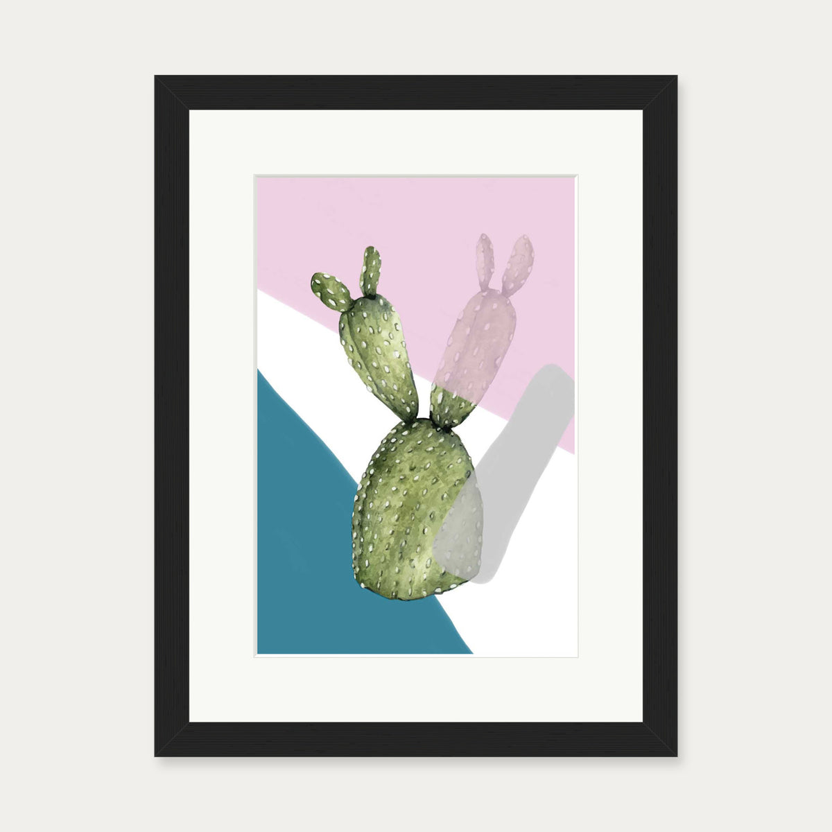 Cactus Contemporary Art Print — 30 x 40 cm — Black Frame