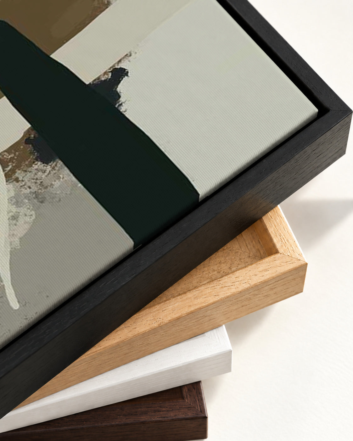 Camouflage I Canvas Art — framed canvas corner and wrapped canvas detail