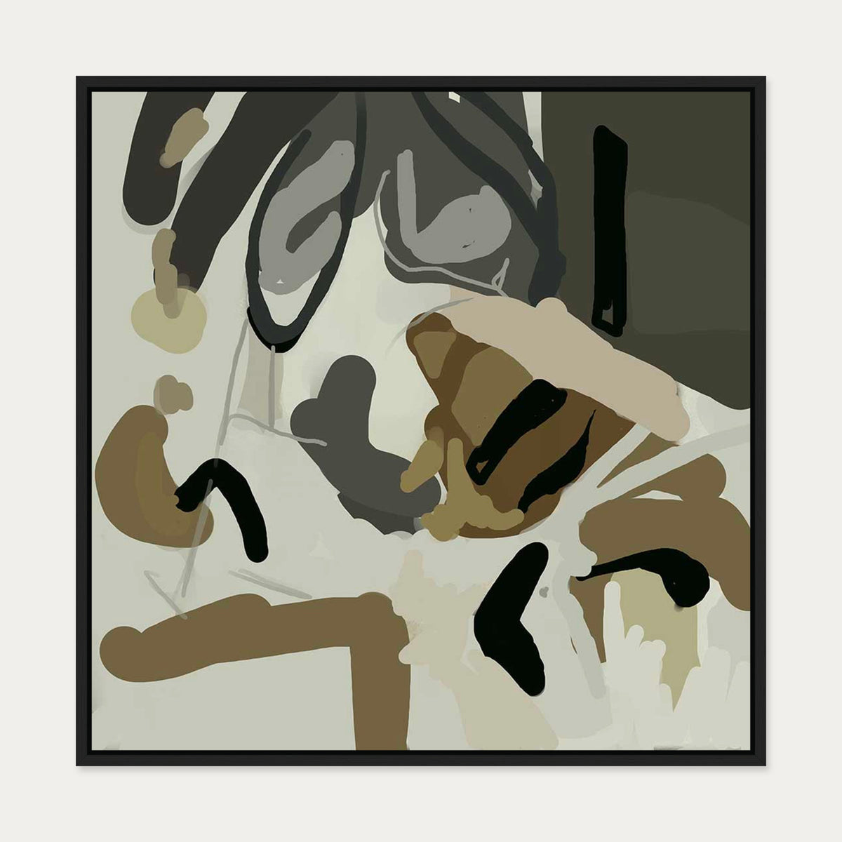 Camouflage II Canvas Art — 70 x 70 cm — Black Frame