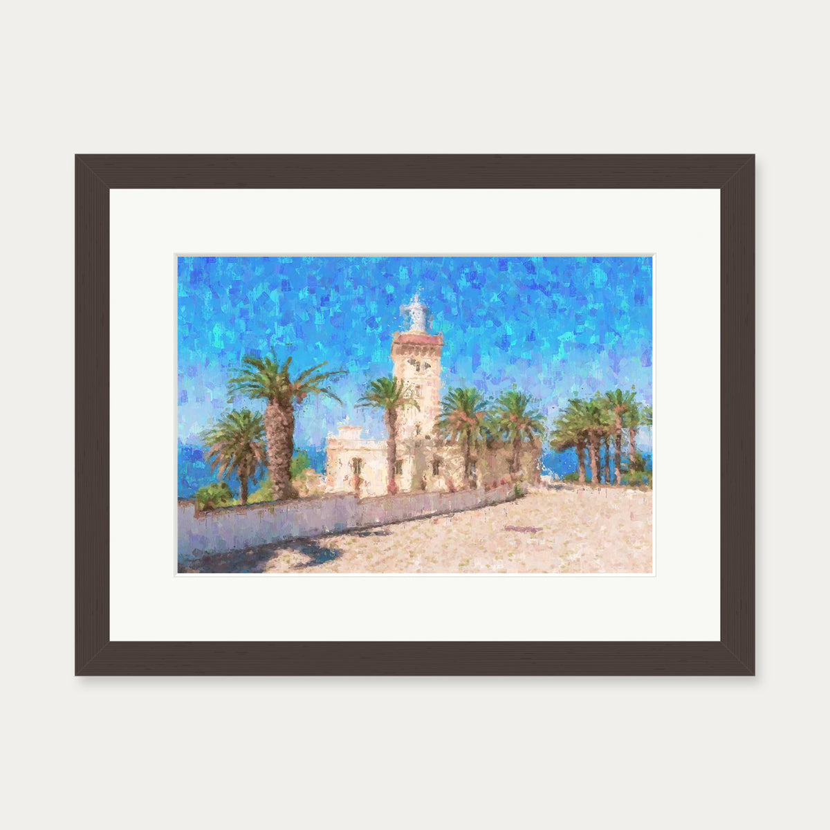 Cape Spartel Morocco Art Print — 30 x 40 cm — Brown Frame