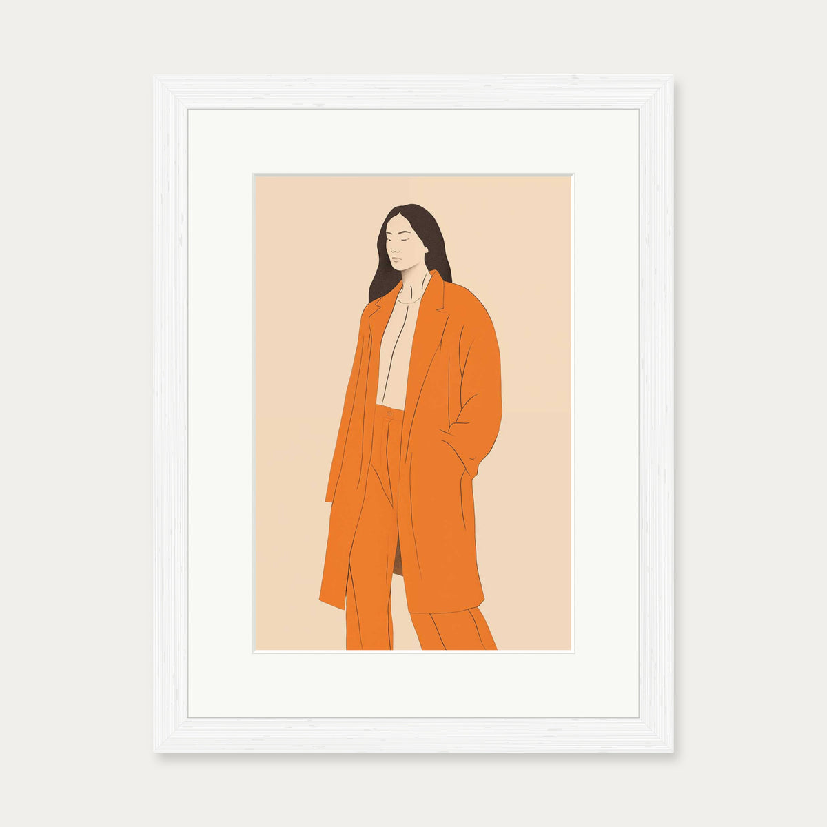 Cathy Art Print — 30 x 40 cm — White Frame