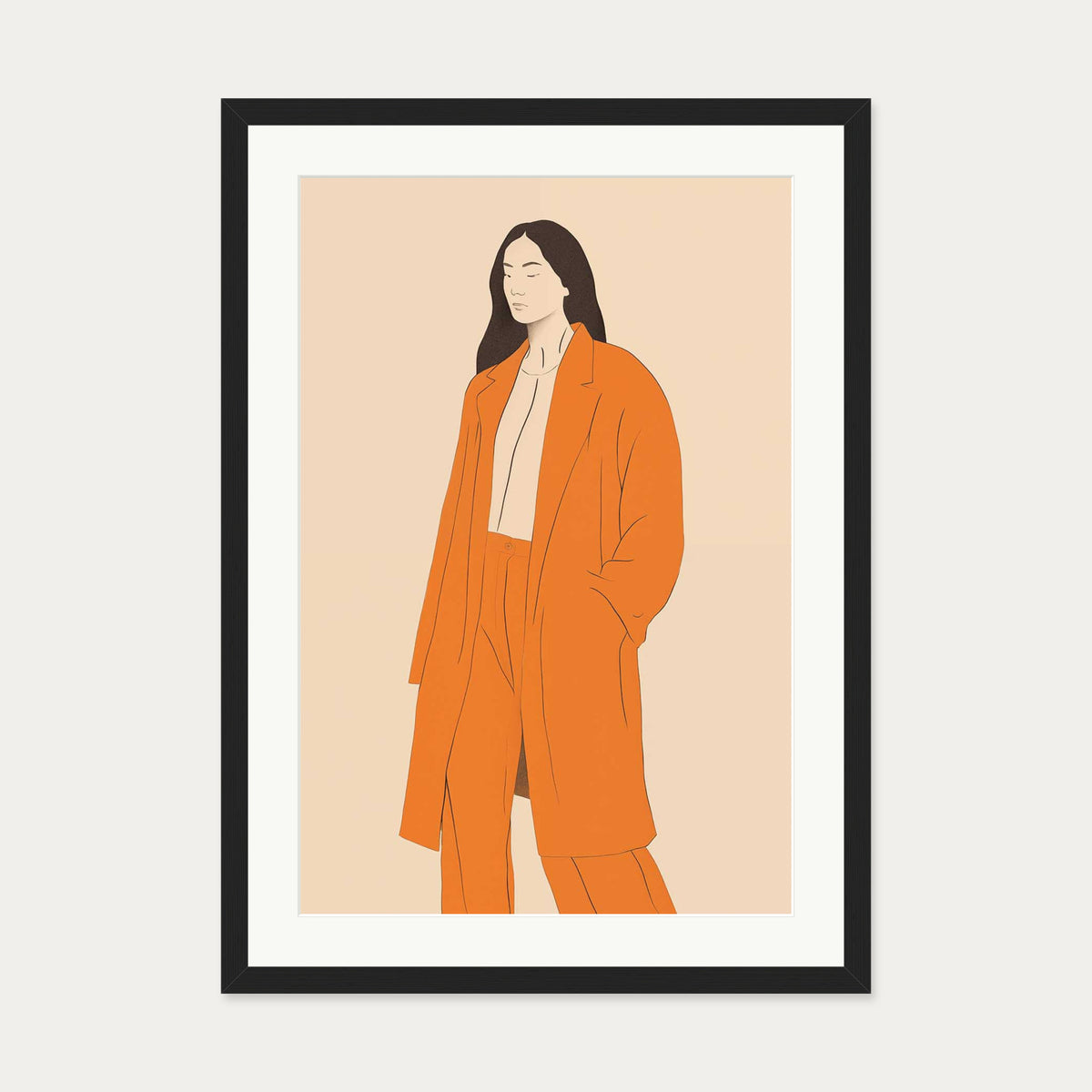 Cathy Art Print — 50 x 70 cm — Black Frame