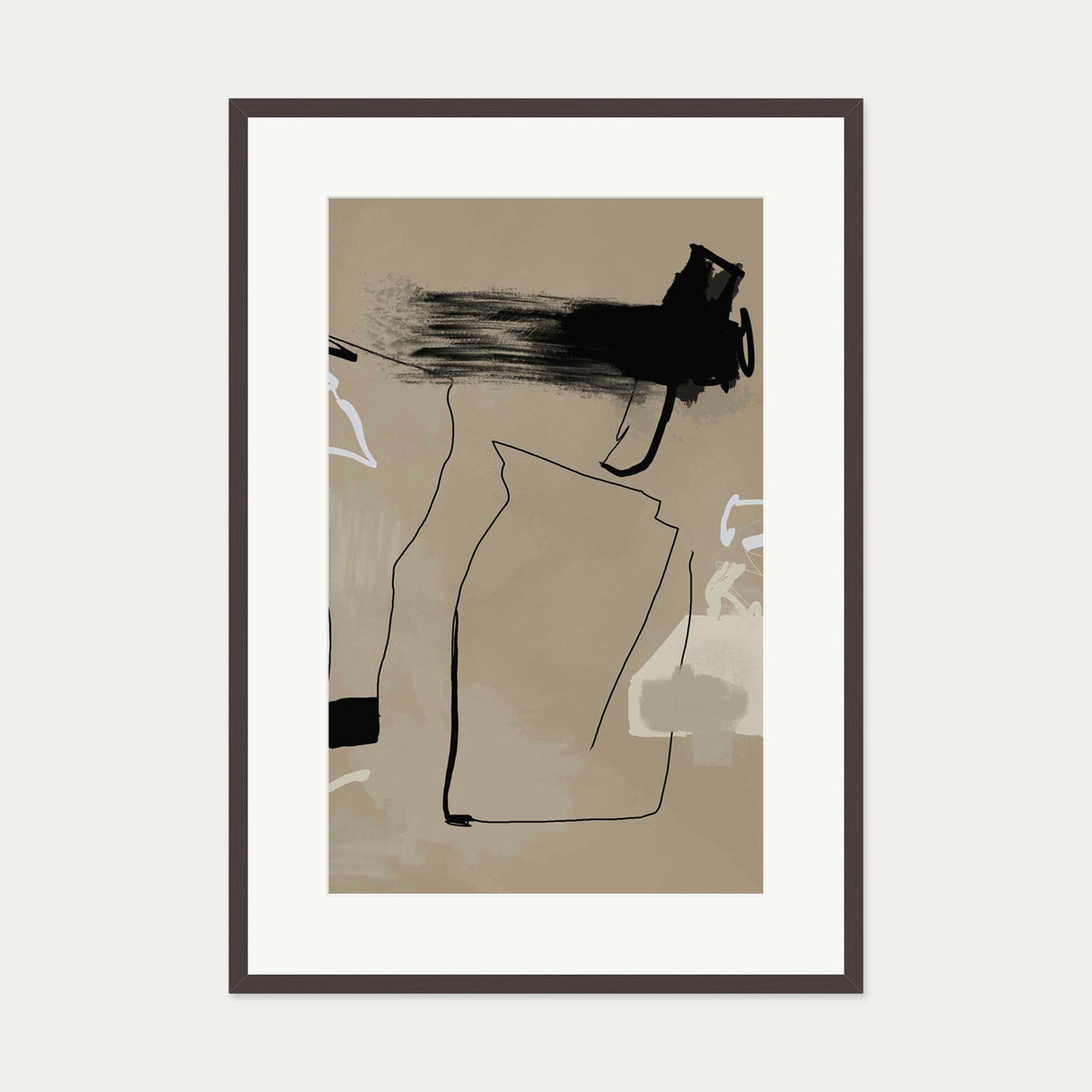Cave Drawings I Art Print — 70 x 100 cm — Brown Frame