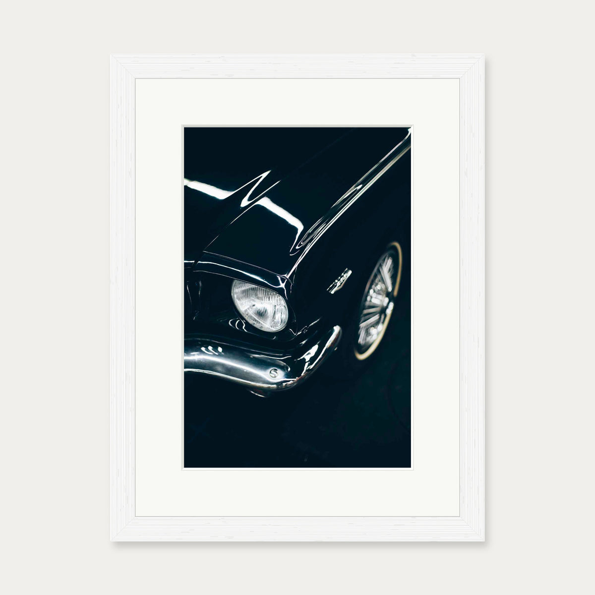 Classic Car Wall Art Print — 30 x 40 cm — White Frame