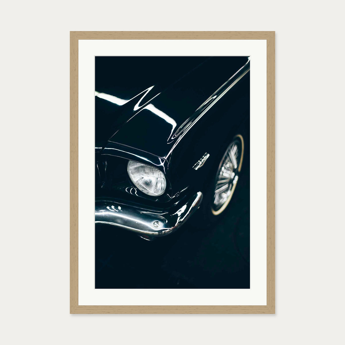 Classic Car Wall Art Print — 50 x 70 cm — Oak Frame