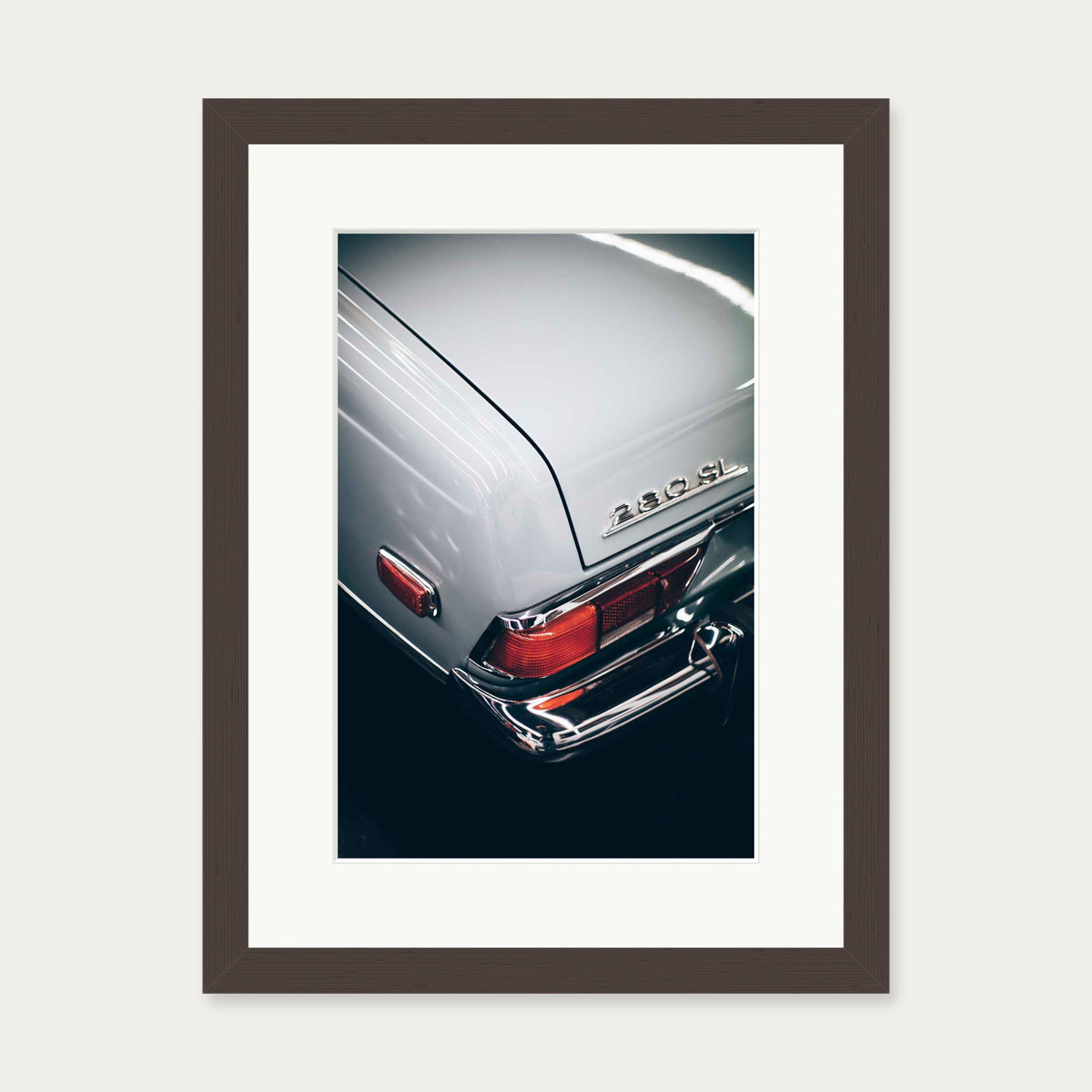 Classic Mercedes Wall Art Print — 30 x 40 cm — Brown Frame