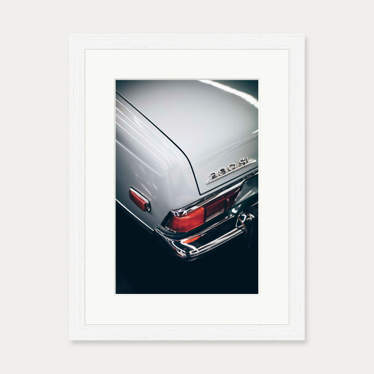 Classic Mercedes Wall Art Print — 30 x 40 cm — White Frame
