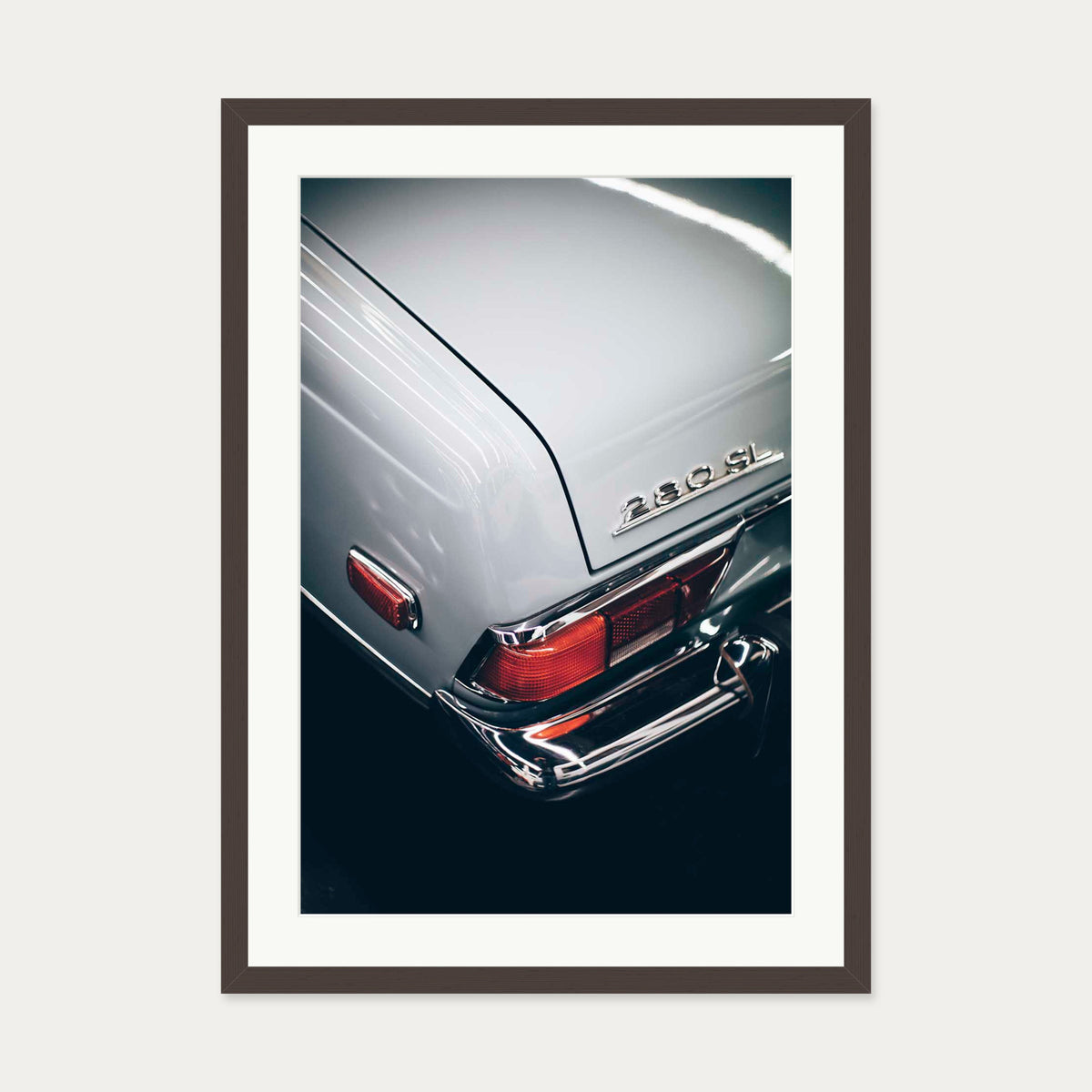 Classic Mercedes Wall Art Print — 50 x 70 cm — Brown Frame