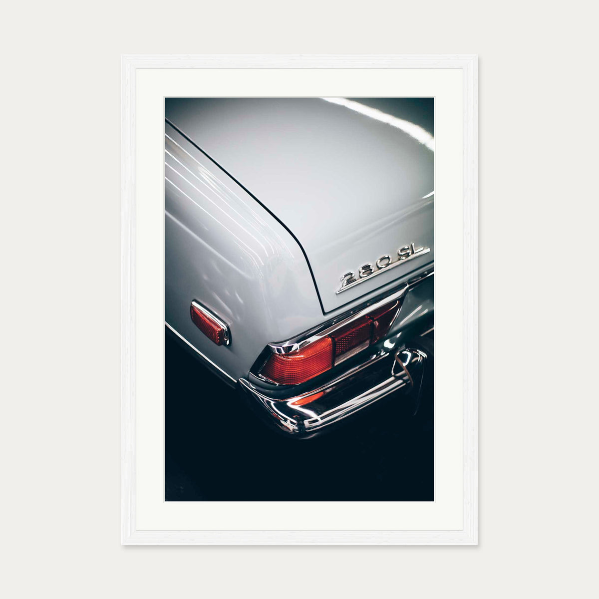 Classic Mercedes Wall Art Print — 50 x 70 cm — White Frame
