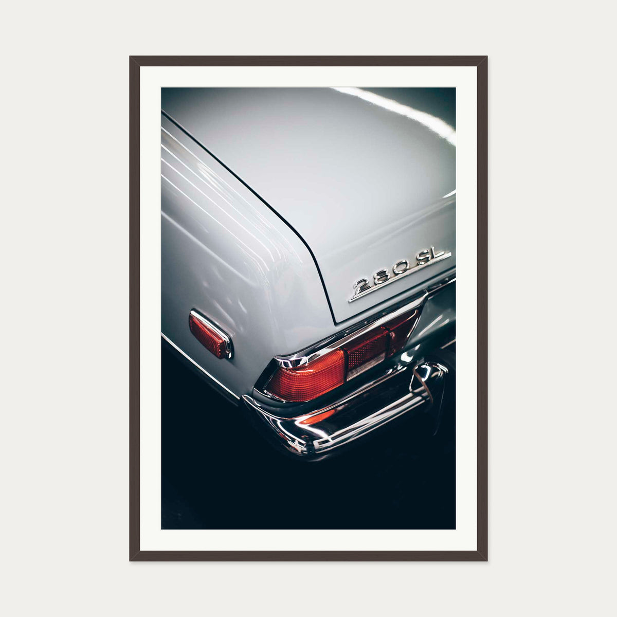Classic Mercedes Wall Art Print — 70 x 100 cm — Brown Frame