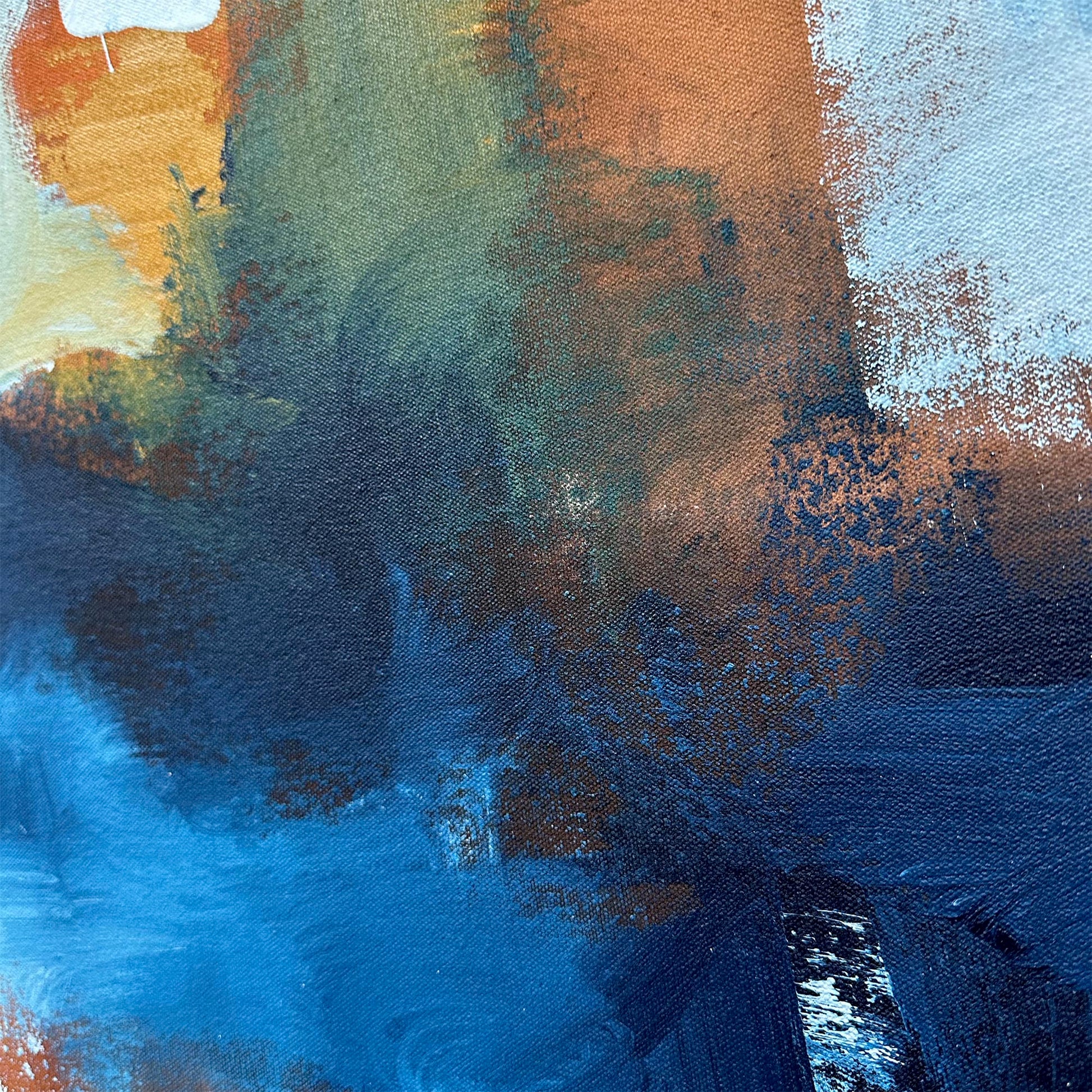 Crossing The River - Original Painting-Abstract House