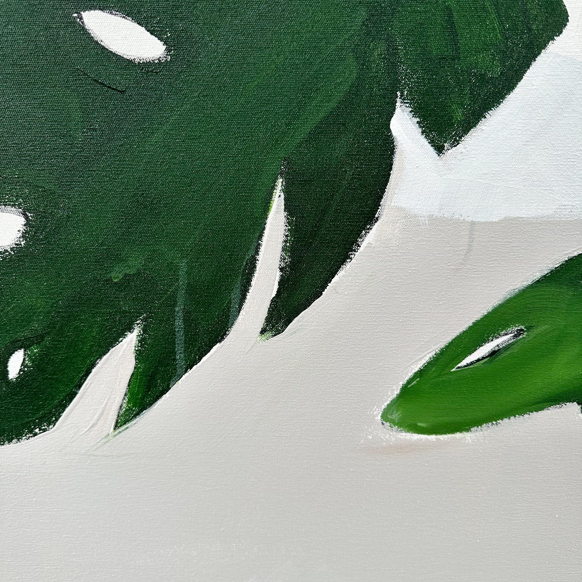 Monstera Study In Red Pot - Original Painting-Abstract House