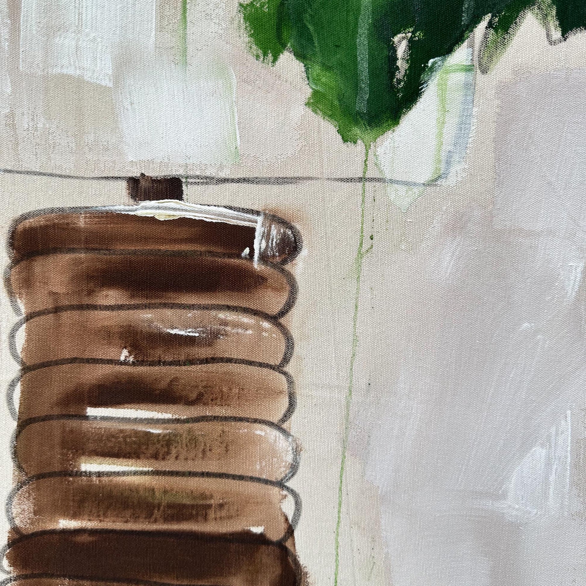 Monstera Study With Lamp - Original Painting-Abstract House