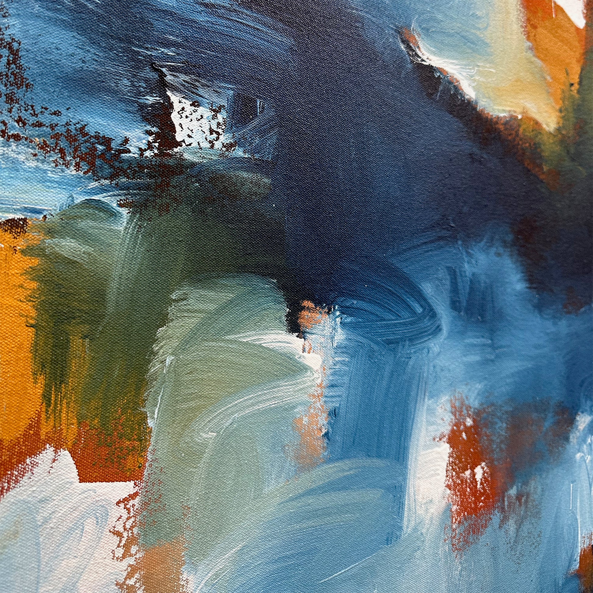 Crossing The River - Original Painting-Abstract House