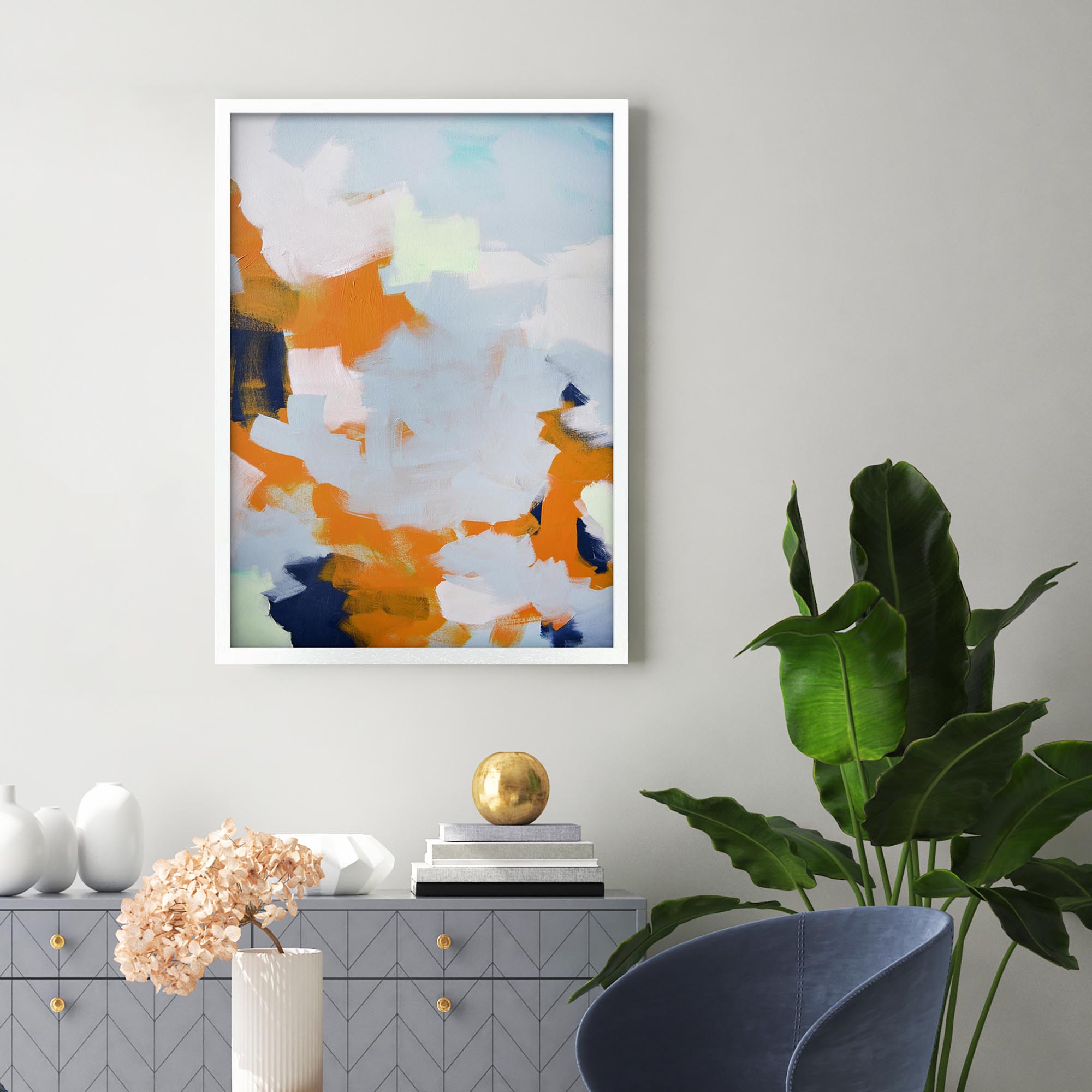 Infinity Abstract Clouds Framed Art