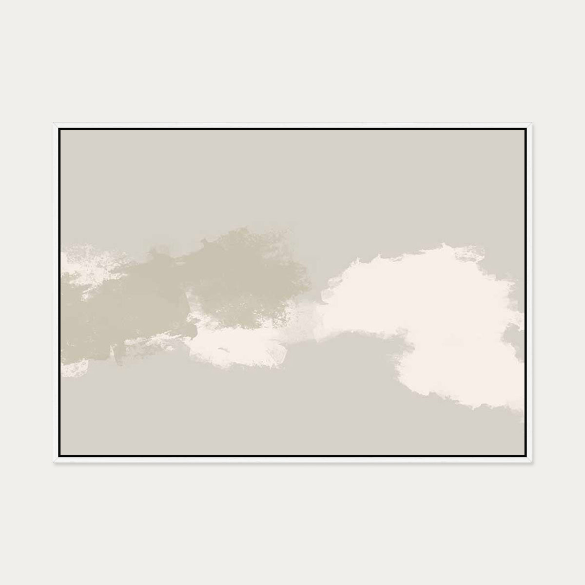 Cloudy Bay Canvas Art — 70 x 100 cm — White Frame