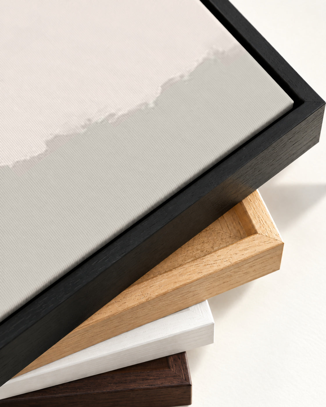 Cloudy Bay Canvas Art — framed canvas corner and wrapped canvas detail