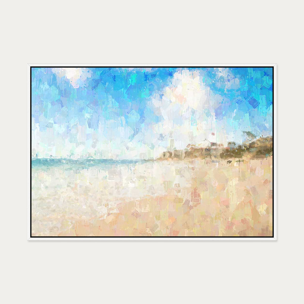 Coastal Bliss Canvas Art — 70 x 100 cm — White Frame