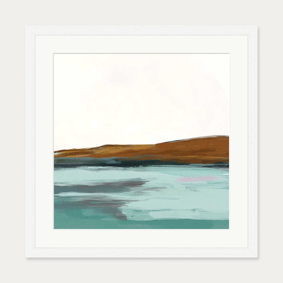Coastal Seascape Art Print — 50 x 50 cm — White Frame