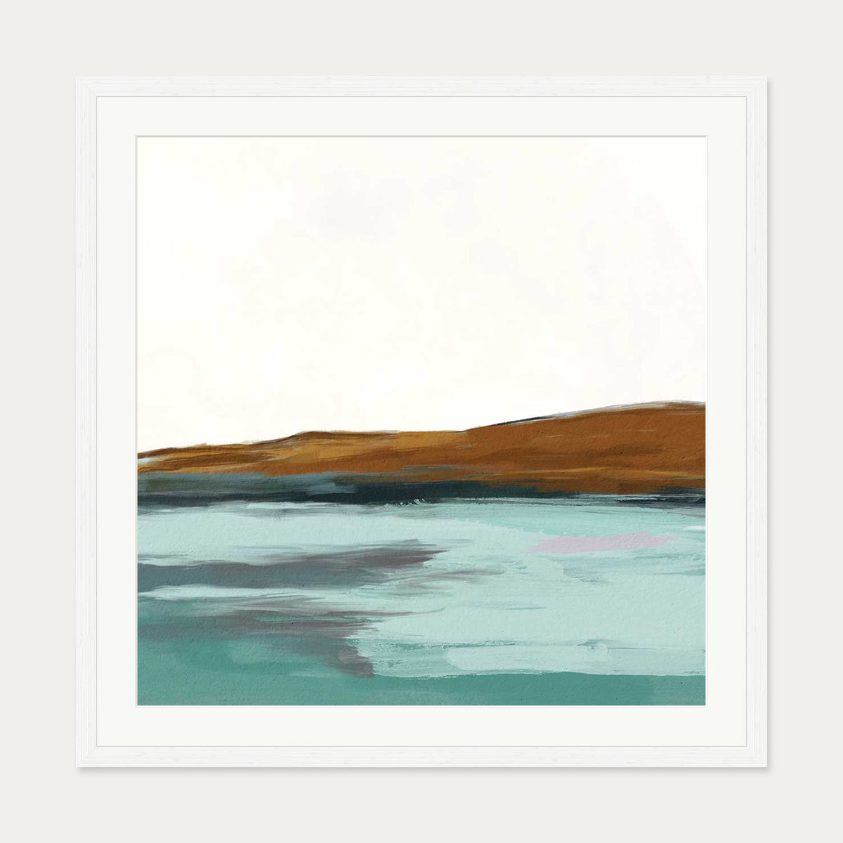 Coastal Seascape Art Print — 70 x 70 cm — White Frame