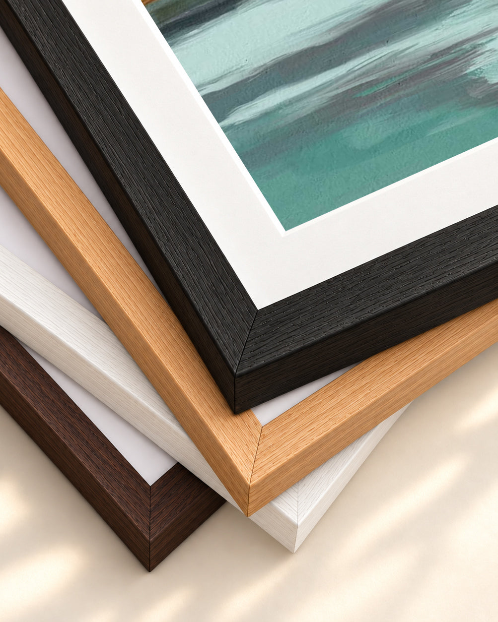 Coastal Seascape Art Print — framed print corner with 5 cm mount and bevel