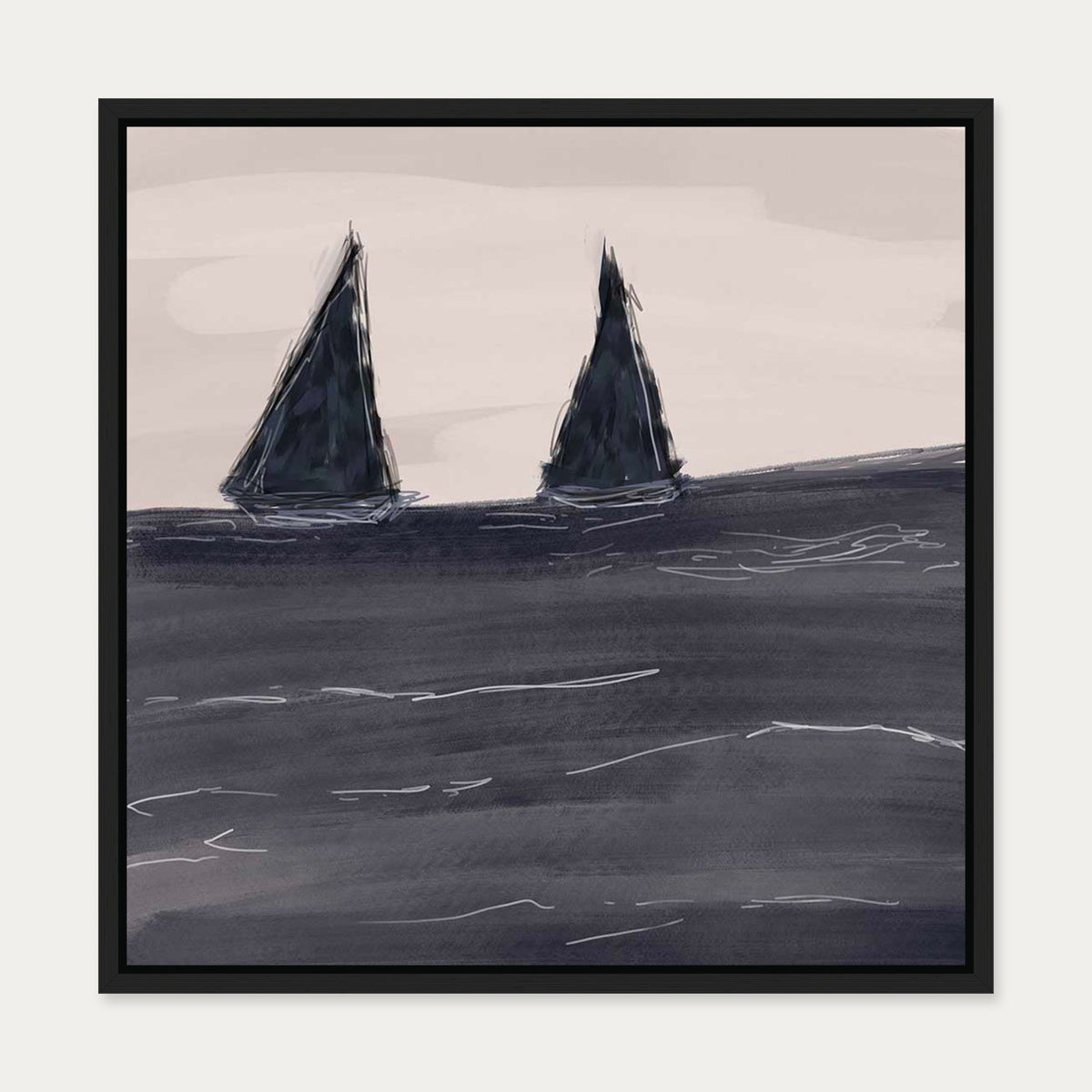 Coasting Canvas Art — 50 x 50 cm — Black Frame