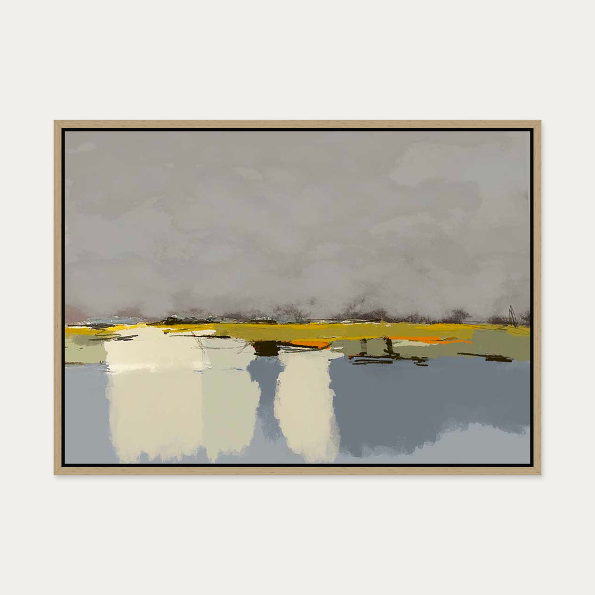 Coastline Canvas Art — 50 x 70 cm — Oak Frame