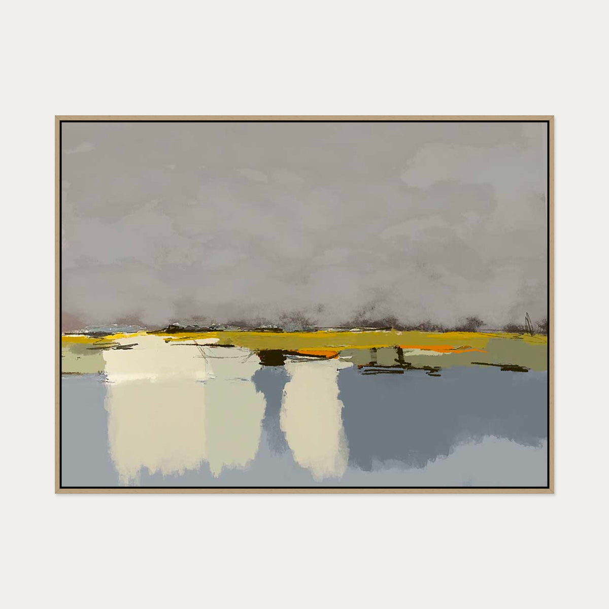 Coastline Canvas Art — 90 x 120 cm — Oak Frame
