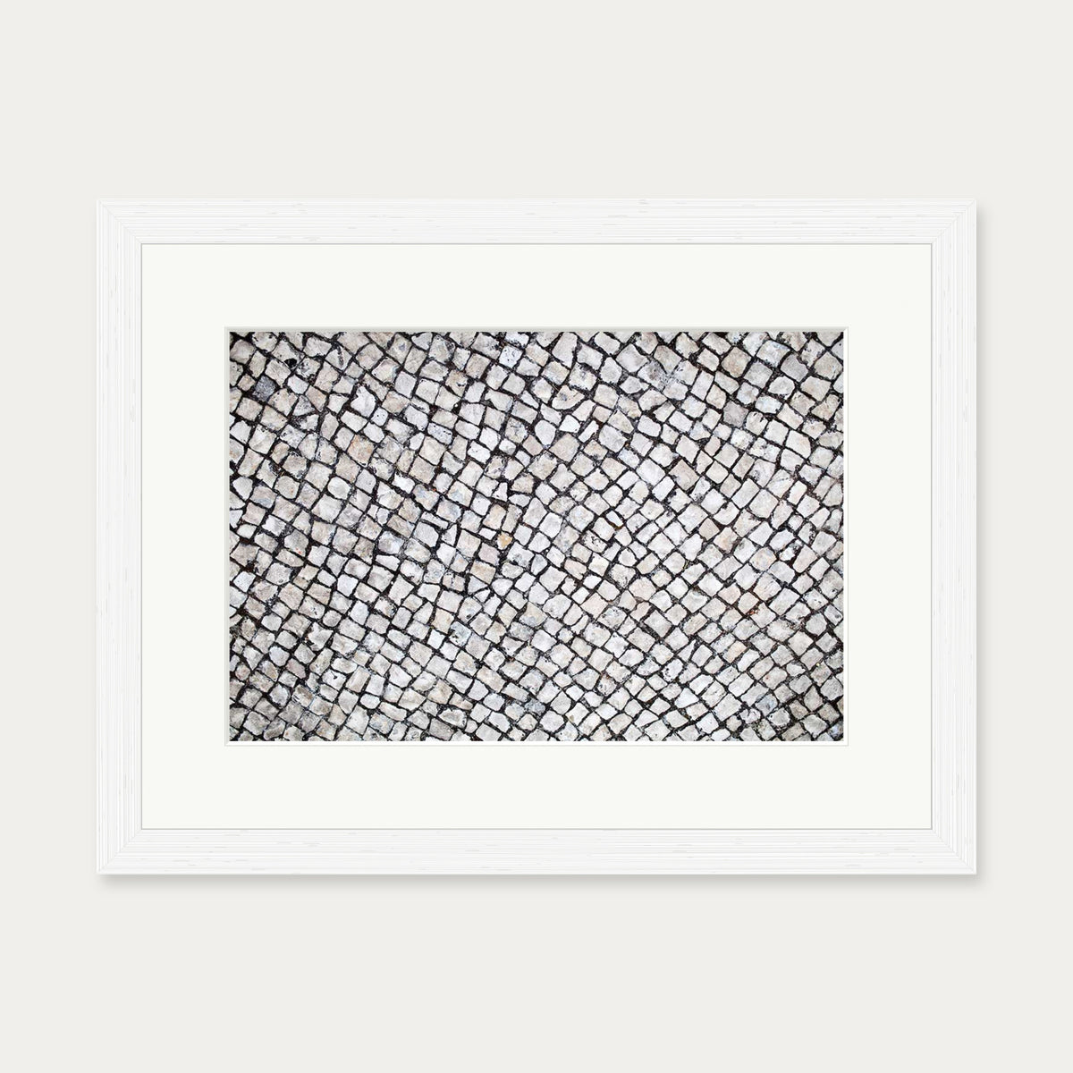 Cobalt Pavement Wall Art Print — 30 x 40 cm — White Frame