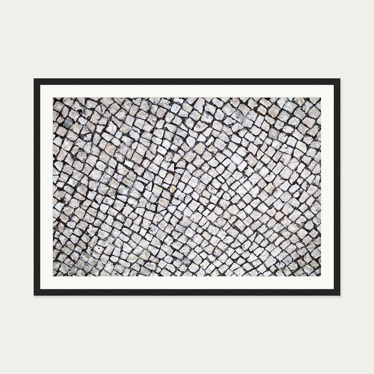 Cobalt Pavement Wall Art Print — 70 x 100 cm — Black Frame