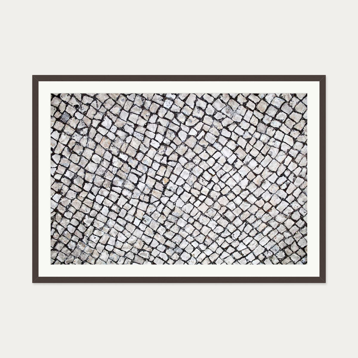 Cobalt Pavement Wall Art Print — 70 x 100 cm — Brown Frame