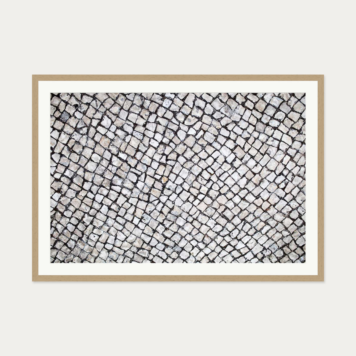Cobalt Pavement Wall Art Print — 70 x 100 cm — Oak Frame