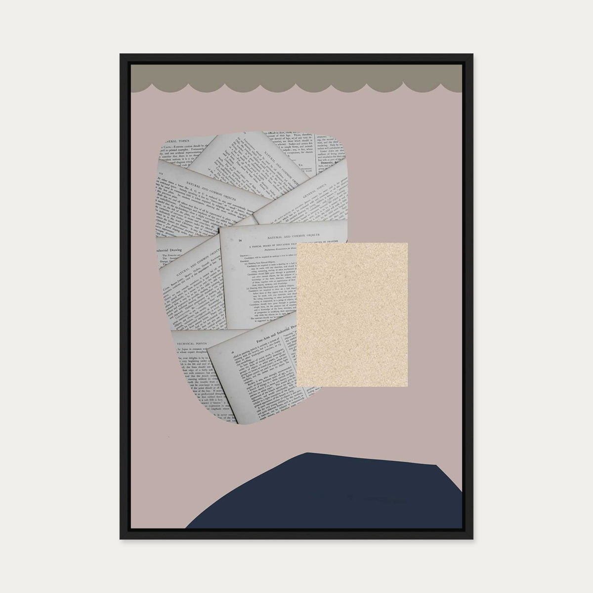 Collage Design Canvas Art — 50 x 70 cm — Black Frame
