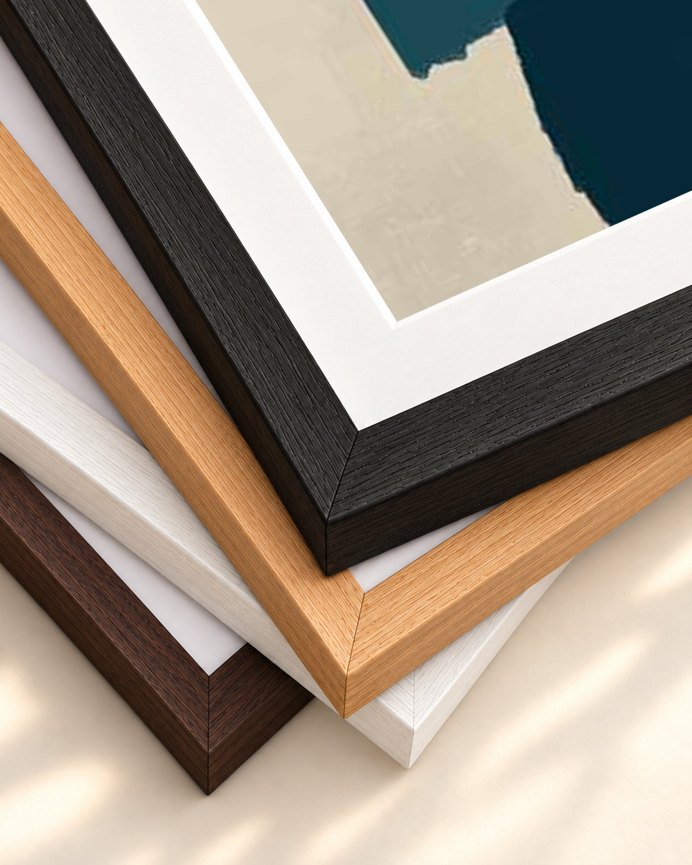 Collages Art Print — framed print corner with 5 cm mount and bevel
