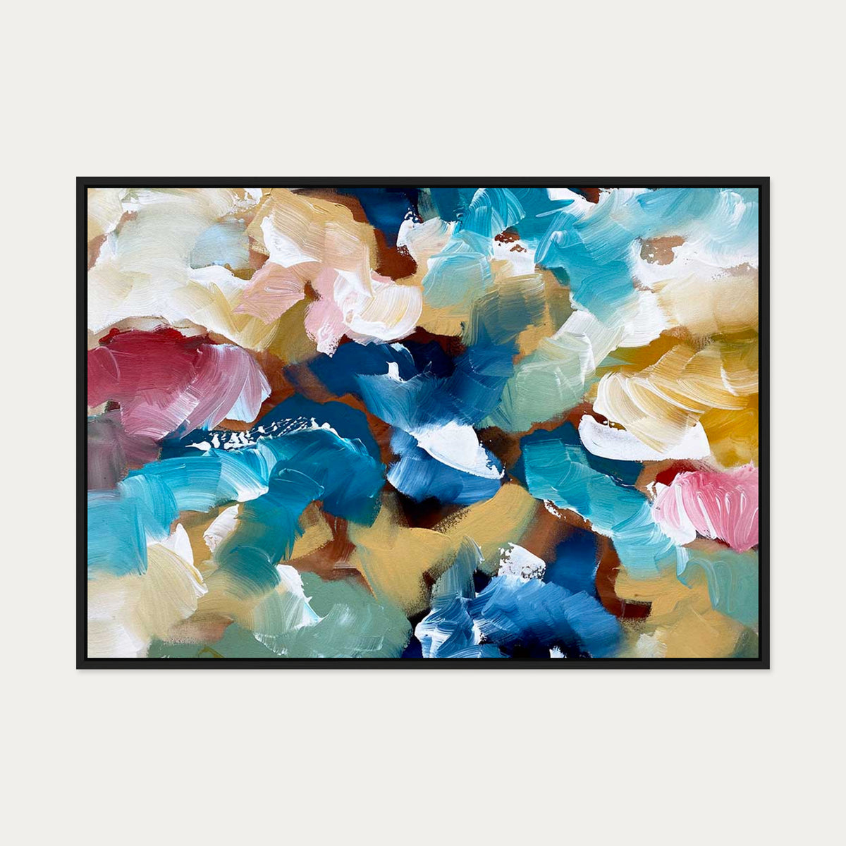 Colliding Colours Canvas Art Art — 70 x 100 cm — Black Frame