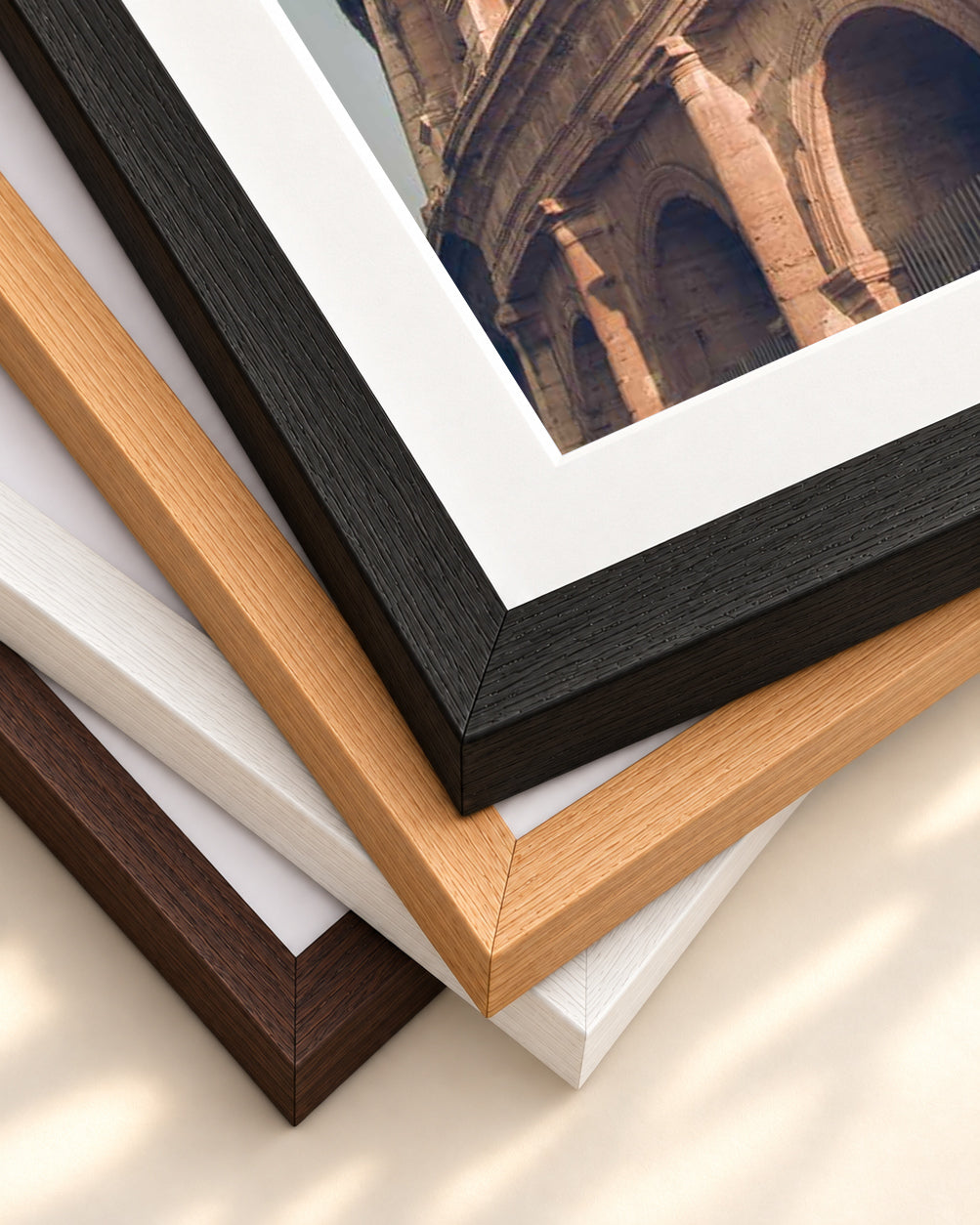 Colosseum Art Print — framed print corner with 5 cm mount and bevel