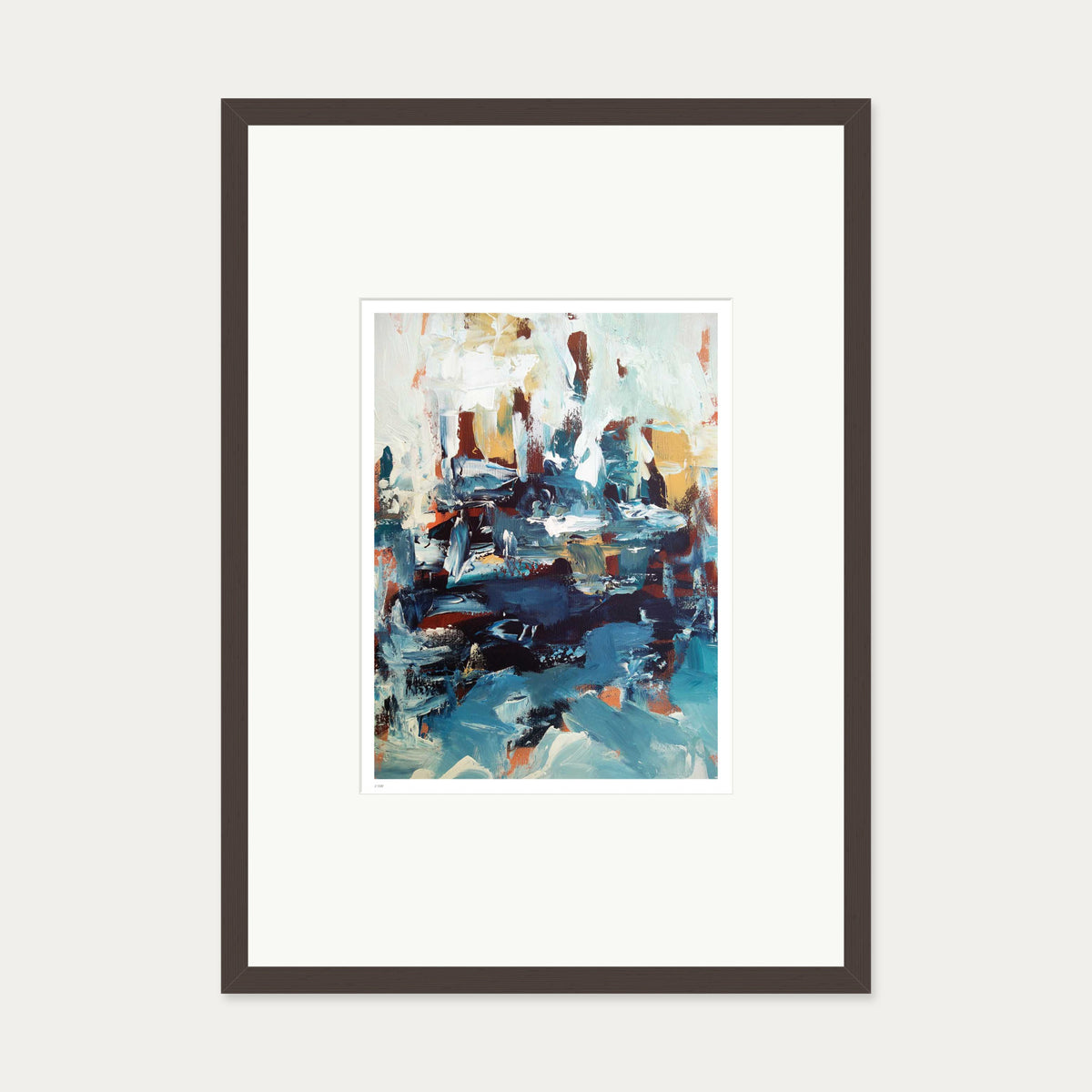 Colour Block 27 Limited Edition Print — 50 x 70 cm — Brown Frame