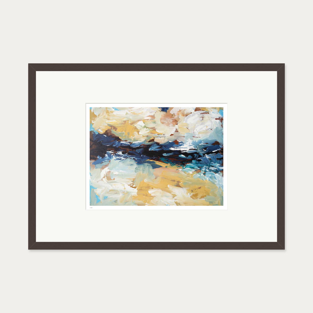 Colour Block 29 Limited Edition Print — 50 x 70 cm — Brown Frame