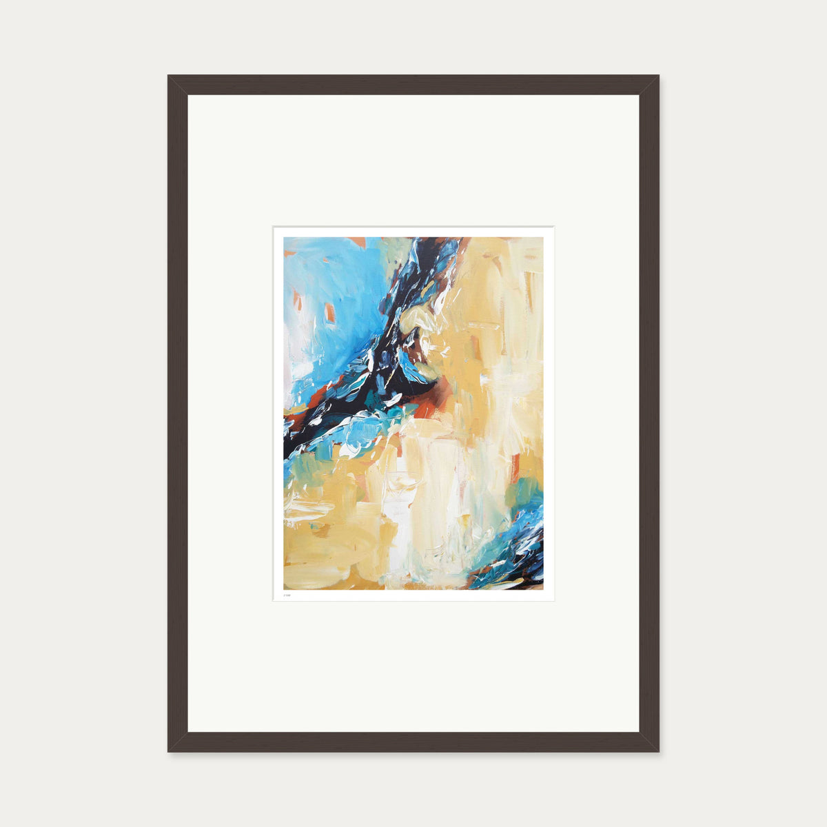 Colour Block 31 Limited Edition Print — 50 x 70 cm — Brown Frame