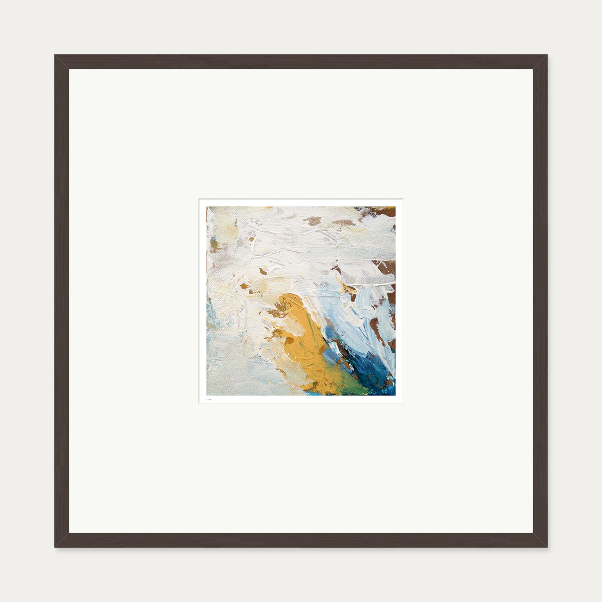Colour Block 35 Limited Edition Print — 70 x 70 cm — Brown Frame