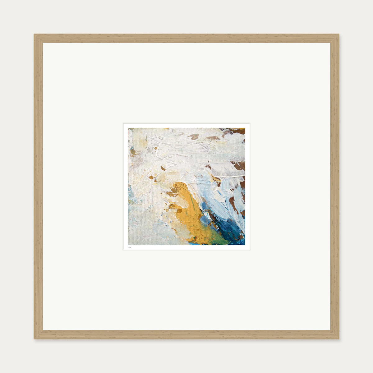 Colour Block 35 Limited Edition Print — 70 x 70 cm — Oak Frame