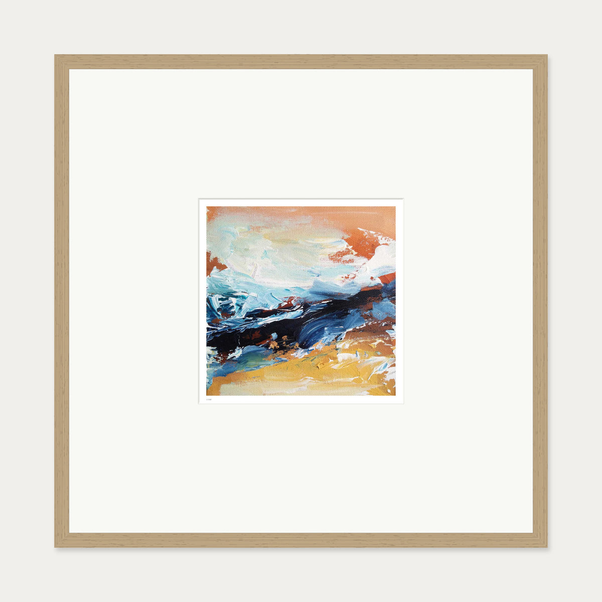 Colour Block 36 Limited Edition Print — 70 x 70 cm — Oak Frame