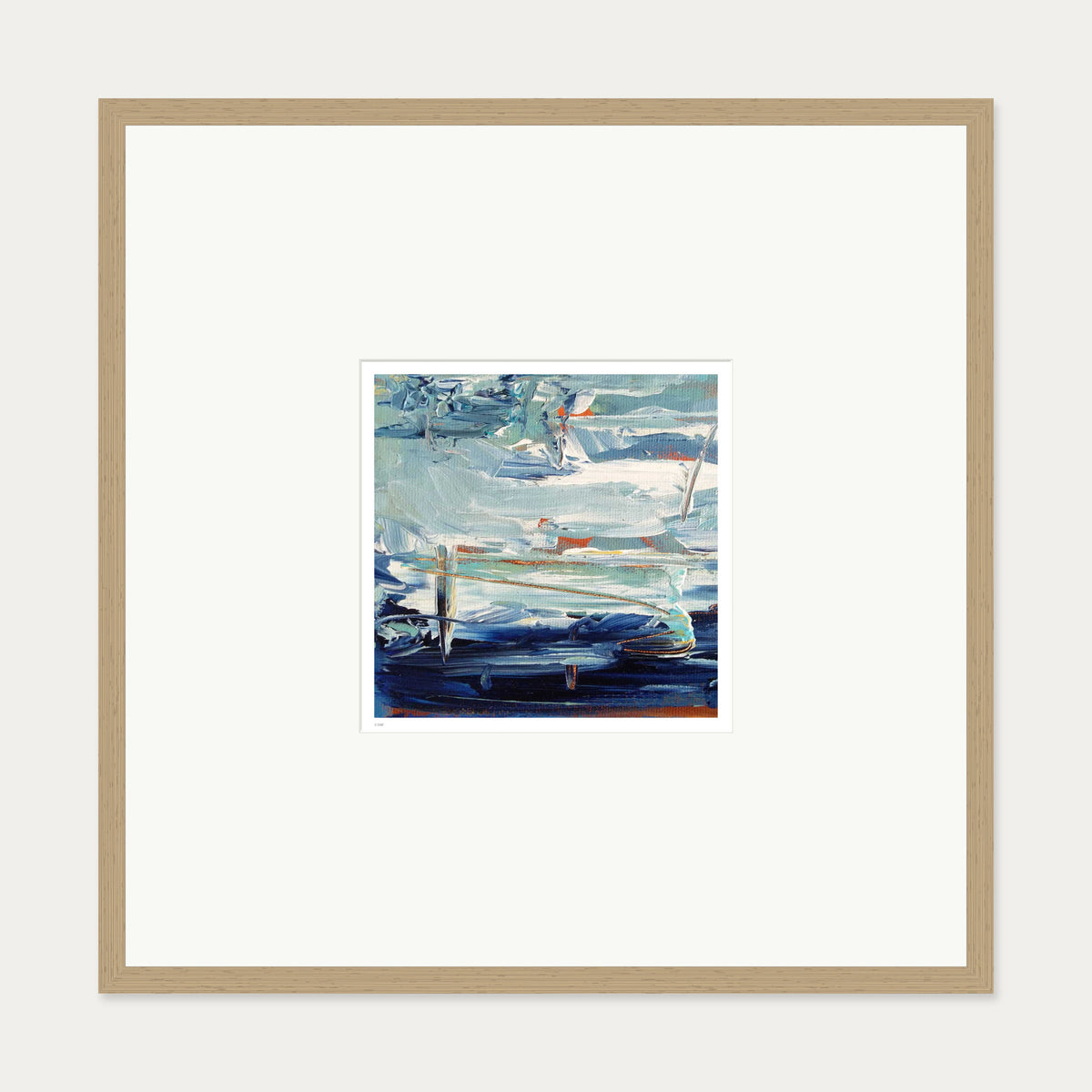 Colour Block 4 Limited Edition Print — 70 x 70 cm — Oak Frame